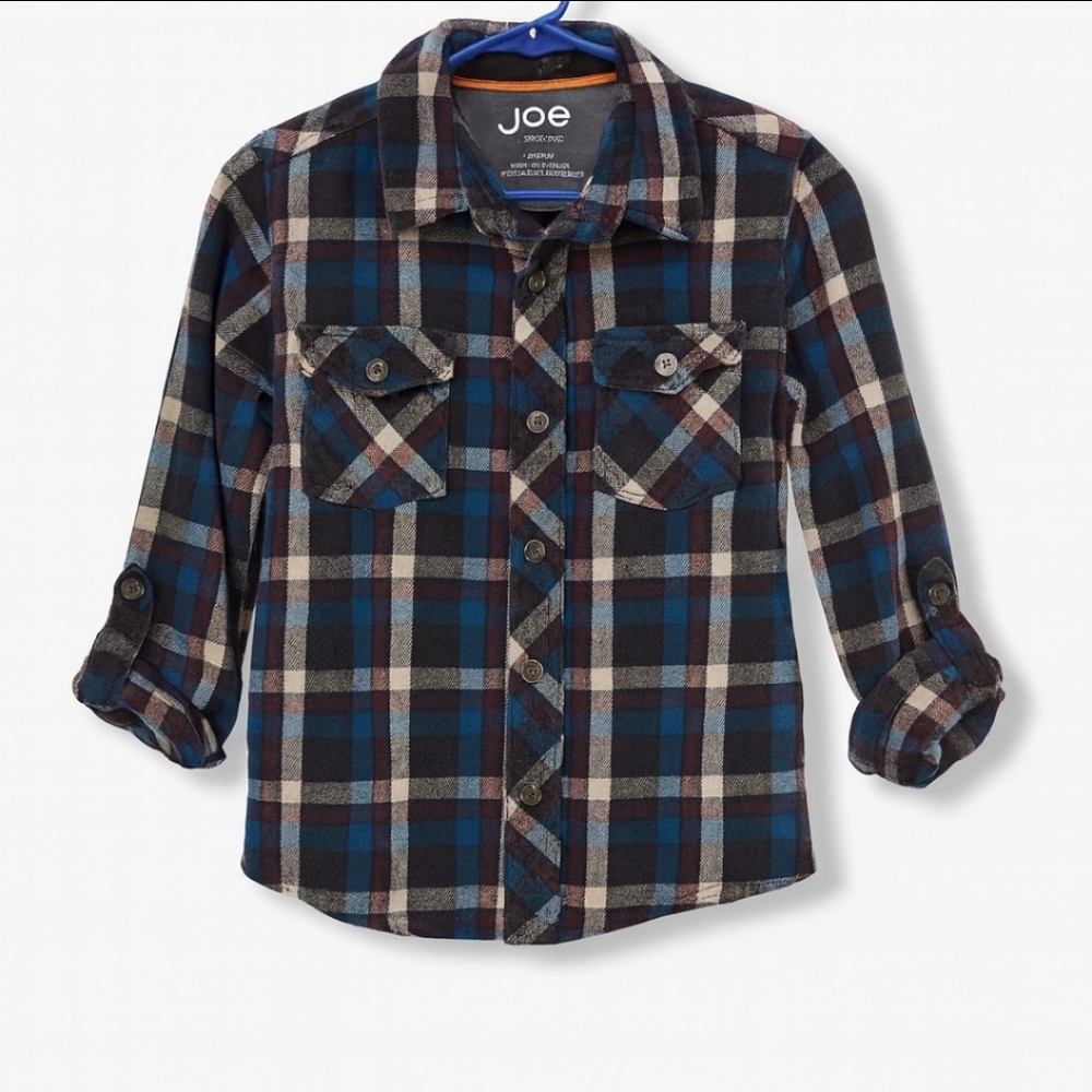 Joe Fresh Boys Plaid Button Down Shirt Sz 5